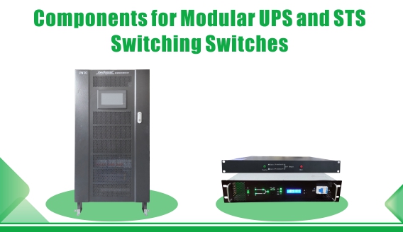 Quais são os componentes de um UPS modular e da chave de comutação STS