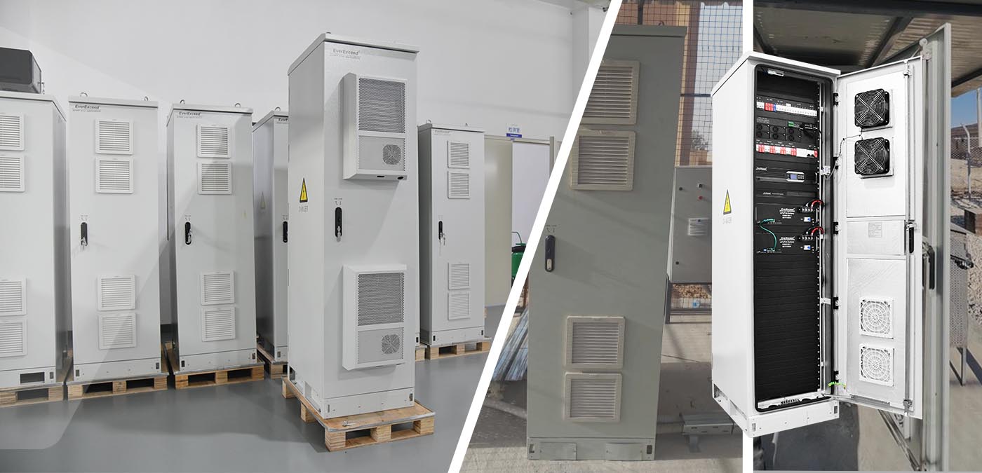 Sistema retificador de telecomunicações da série ESB 48V200A instalado para projeto de estação base de telecomunicações