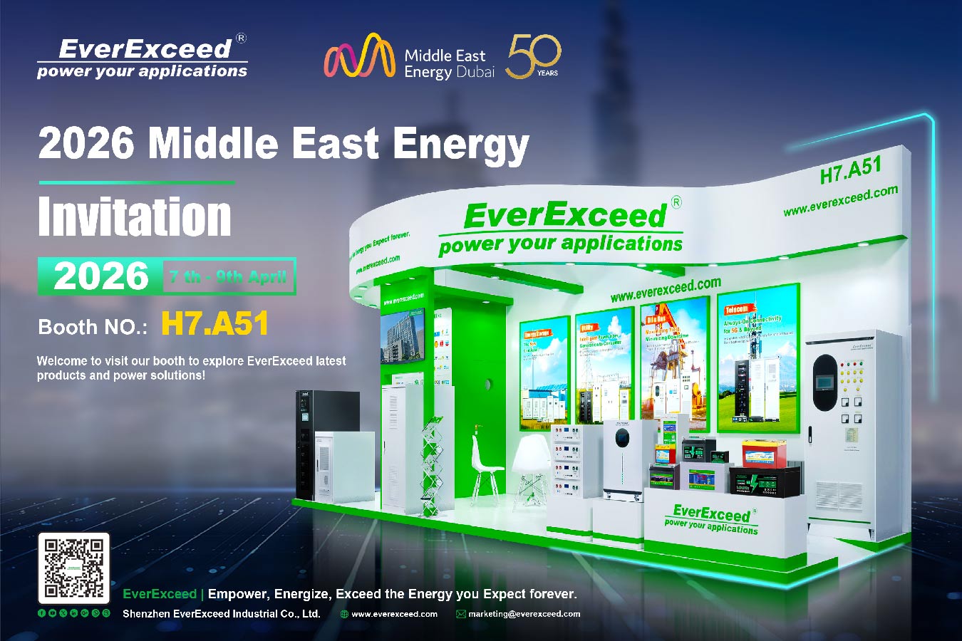 Participe do evento Middle East Energy 2026 da EverExceed – Energia confiável para indústrias de energia crítica.
