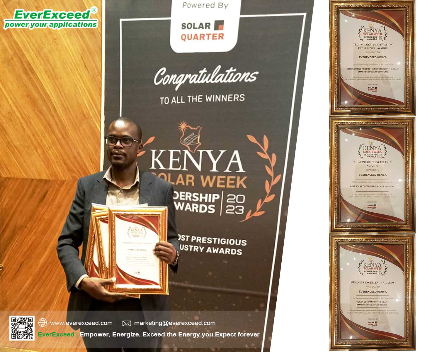 EverExceed Kenya ganhou três prêmios de excelência na Kenya Solar Week 2023